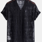 David | Transparant Haakshirt met Ethno-patroon