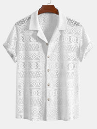 David | Transparant Haakshirt met Ethno-patroon