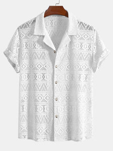 David | Transparant Haakshirt met Ethno-patroon