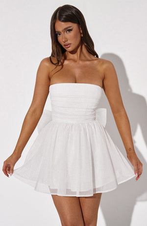 Kate | Mini Jurk Witte Glitter