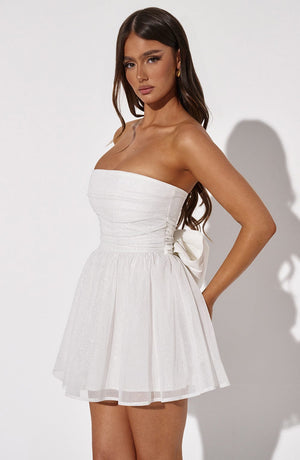 Kate | Mini Jurk Witte Glitter