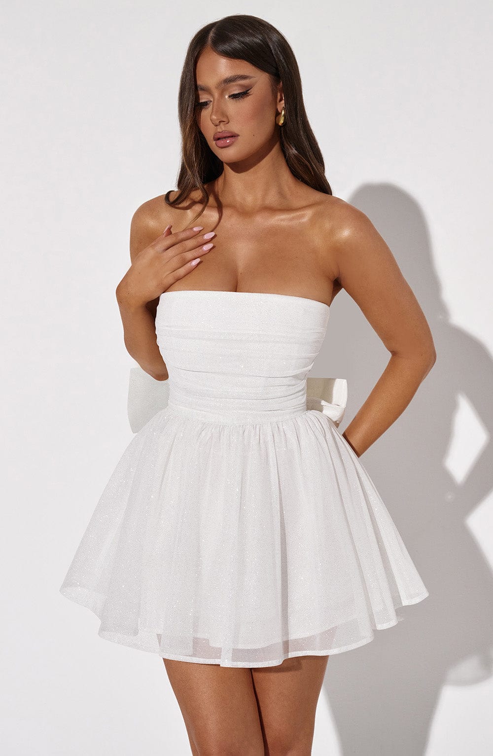 Kate | Mini Jurk Witte Glitter