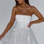 Kate | Mini Jurk Witte Glitter