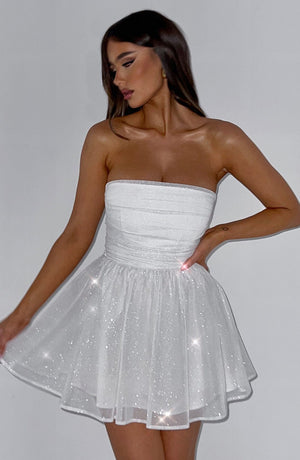 Kate | Mini Jurk Witte Glitter