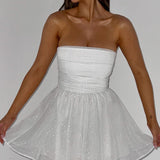 Kate | Mini Jurk Witte Glitter
