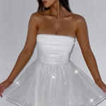 Kate | Mini Jurk Witte Glitter