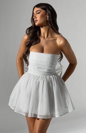 Kate | Mini Jurk Witte Glitter