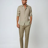 Linnen Overhemd met Lange Mouwen en Slim Fit