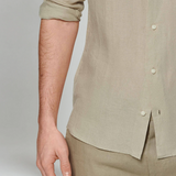 Linnen Overhemd met Lange Mouwen en Slim Fit