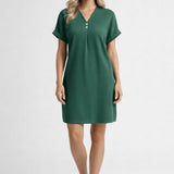 Dames Casual T Shirt Jurk Met V Hals