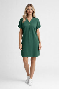 Dames Casual T Shirt Jurk Met V Hals