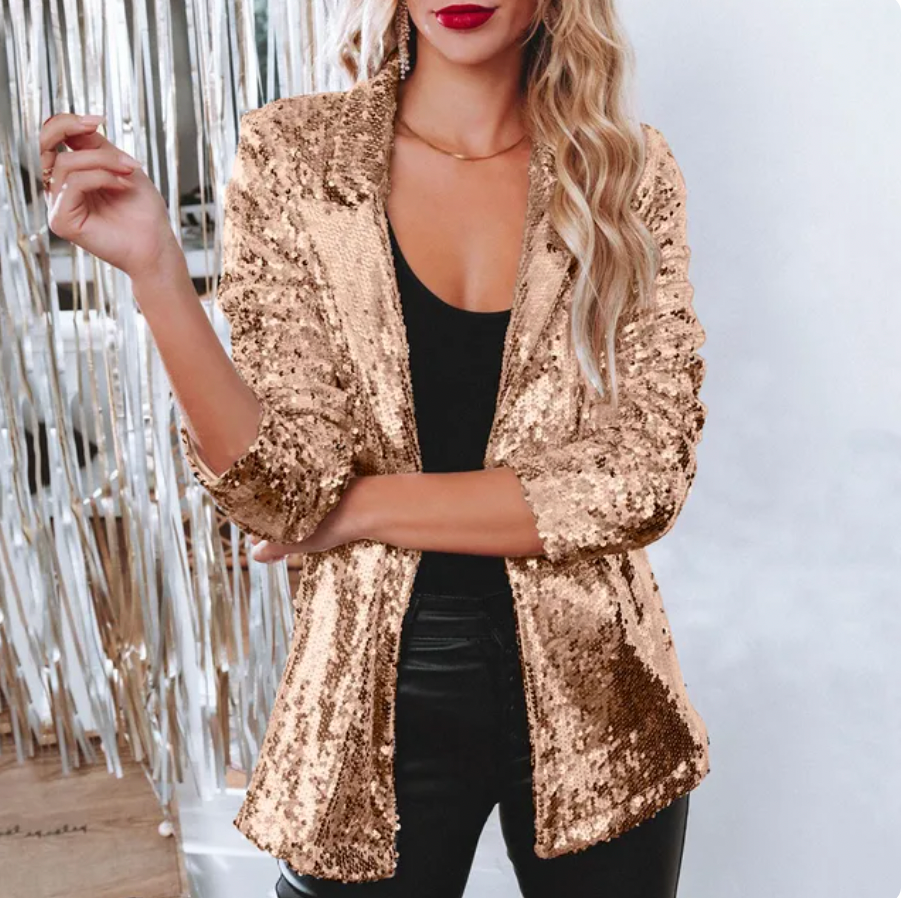 Layla | Feestelijke Pailletten Blazer
