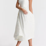 Maike™ Elegante Strapless Midi Jurk