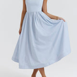 Maike™ Elegante Strapless Midi Jurk