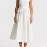 Maike™ Elegante Strapless Midi Jurk