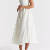Maike™ Elegante Strapless Midi Jurk