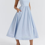 Maike™ Elegante Strapless Midi Jurk