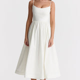 Maike™ Elegante Strapless Midi Jurk