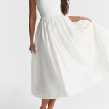 Maike™ Elegante Strapless Midi Jurk
