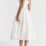 Maike™ Elegante Strapless Midi Jurk