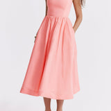 Maike™ Elegante Strapless Midi Jurk
