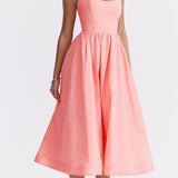 Maike™ Elegante Strapless Midi Jurk
