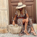 Maxi-jurk in Boho-stijl met paisleypatroon en riem