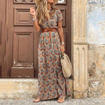 Maxi-jurk in Boho-stijl met paisleypatroon en riem