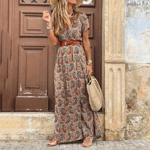 Maxi-jurk in Boho-stijl met paisleypatroon en riem