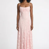 Elegante Maxi Jurk met Kantdetails