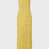 Zwarte Geplooide Halter Maxi Jurk
