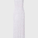 Zwarte Geplooide Halter Maxi Jurk