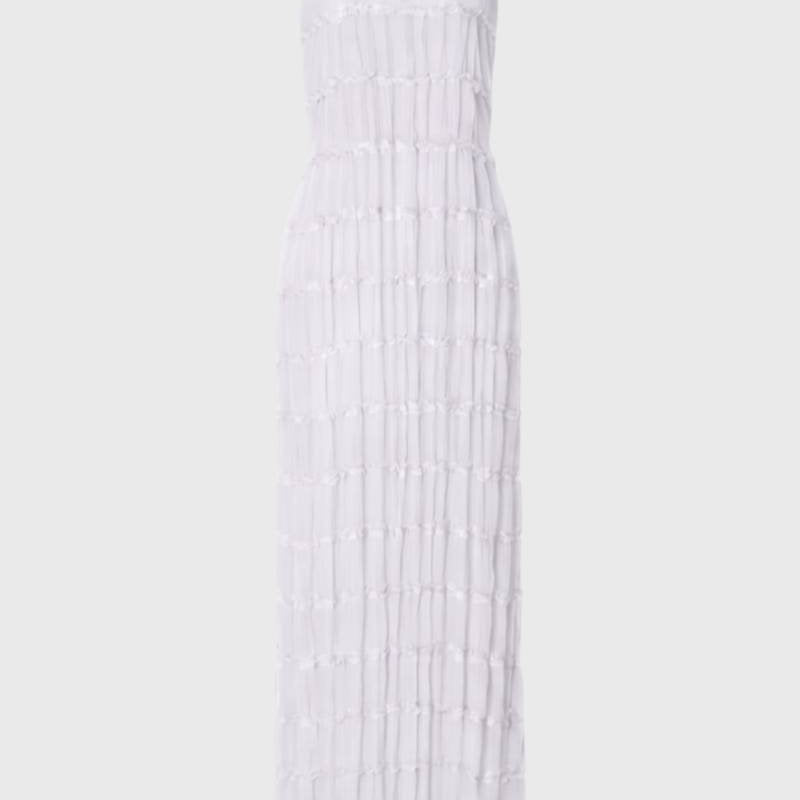 Zwarte Geplooide Halter Maxi Jurk