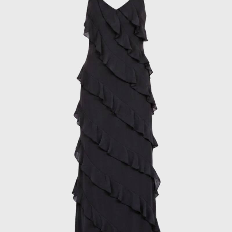Lichtblauwe Maxi Jurk met Volants