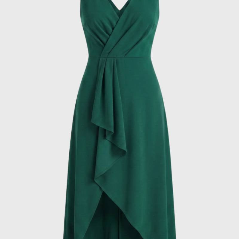 Paarse Elegante Overslag Midi Jurk