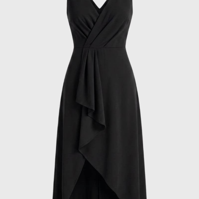 Paarse Elegante Overslag Midi Jurk