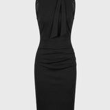 Zwarte Elegante Bodycon Midi Jurk