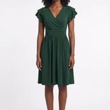 Groene Elegante Overslag Midi Jurk