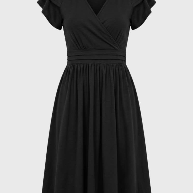 Groene Elegante Overslag Midi Jurk