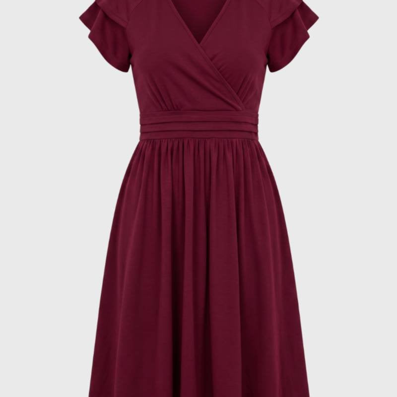 Groene Elegante Overslag Midi Jurk