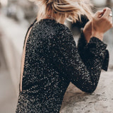 Pailletten jurk dames – open rug party dress