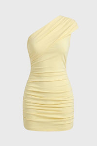 One Shoulder Mini Jurk met Aansluitende Pasvorm
