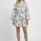 Dames Bloemenprint Mini Jurk Met Strikceintuur