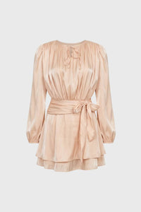 Elegante Mini Jurk met Ruches en Tailleband