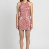 Glitter Halter Mini Jurk voor Feestelijke Look