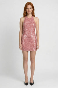 Glitter Halter Mini Jurk voor Feestelijke Look