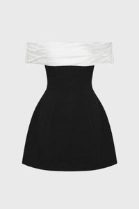 Zwarte Off Shoulder Mini Jurk