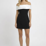 Zwarte Off Shoulder Mini Jurk