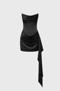 Dames Strapless Mini Jurk Met Drapering