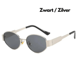 Vintage Zonnebril met Metalen Frame en Groene Glazen